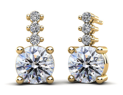 Brilliant Round Drop Diamond Earrings