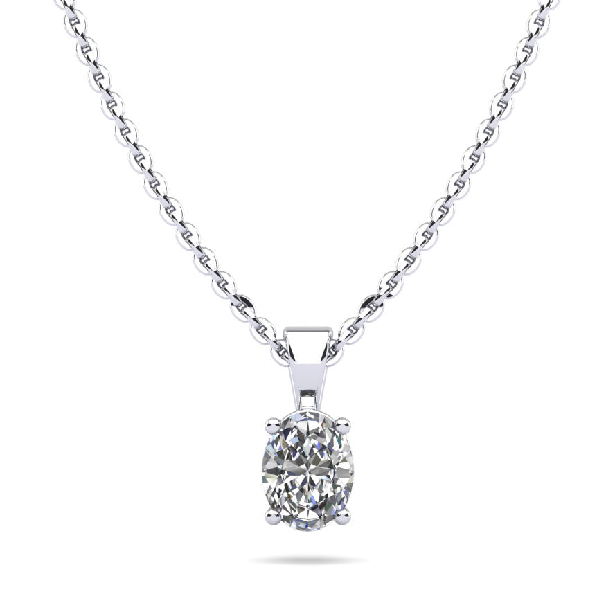 Oval Shaped Classic Diamond Pendant