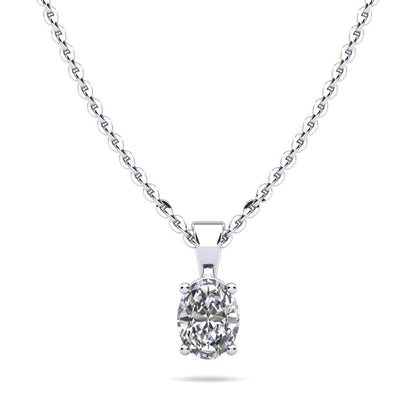 Oval Shaped Classic Diamond Pendant