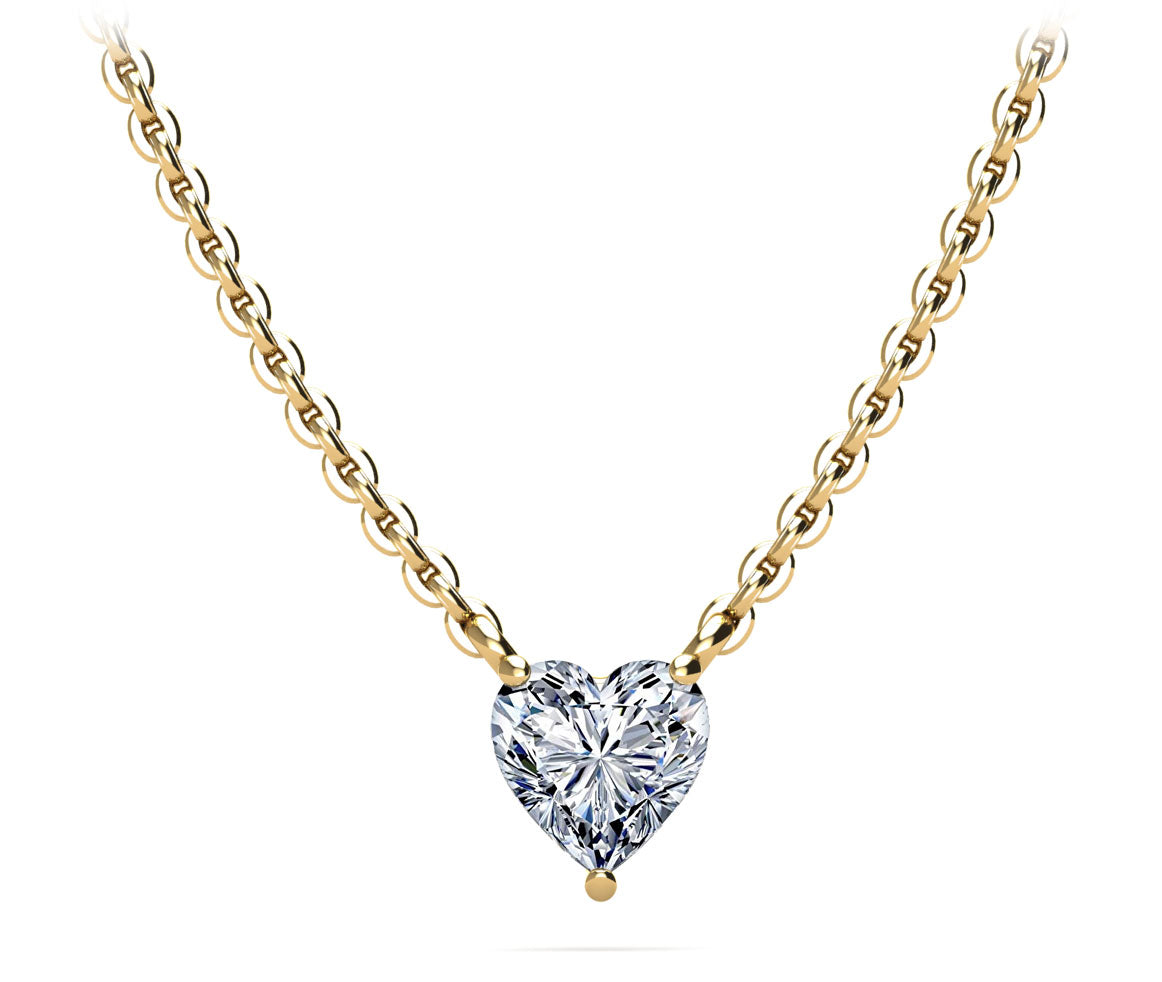 Solitaire Heart Diamond Pendant