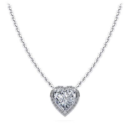 Perfect Heart Halo Diamond Pendant