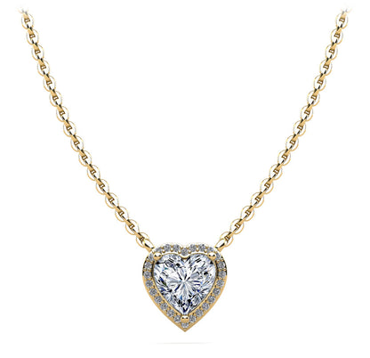 Perfect Heart Halo Diamond Pendant