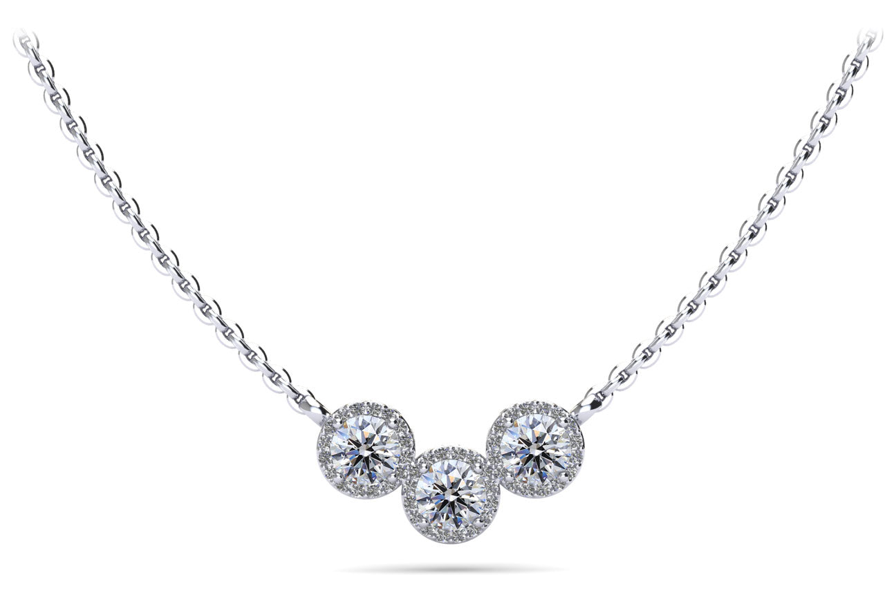 Triple V Shape Brilliance Diamond Necklace