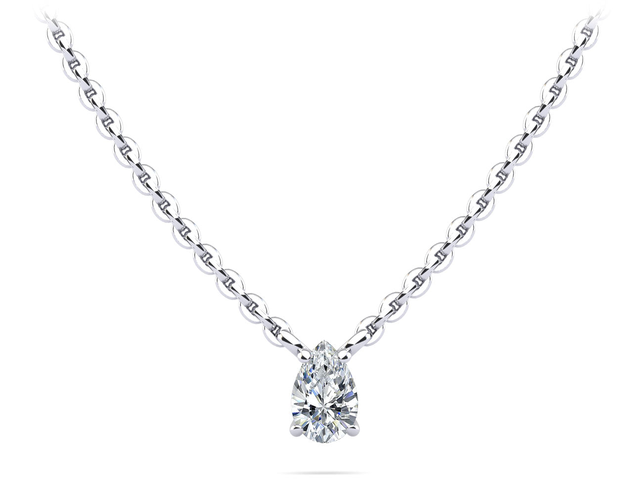 Solitaire Pear Shape Diamond Pendant