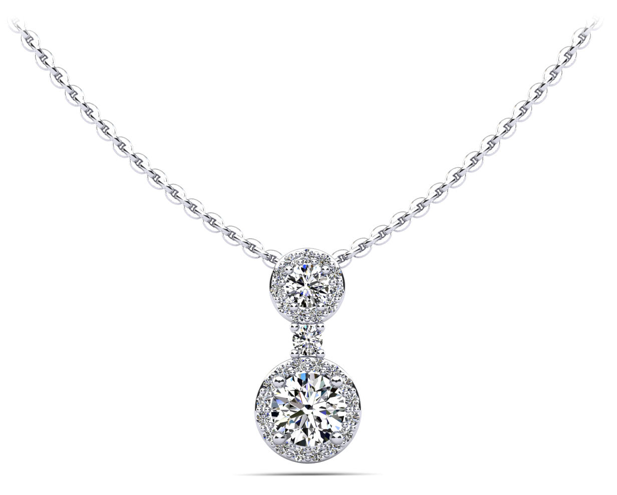 Stunning Double Halo Diamond Pendant