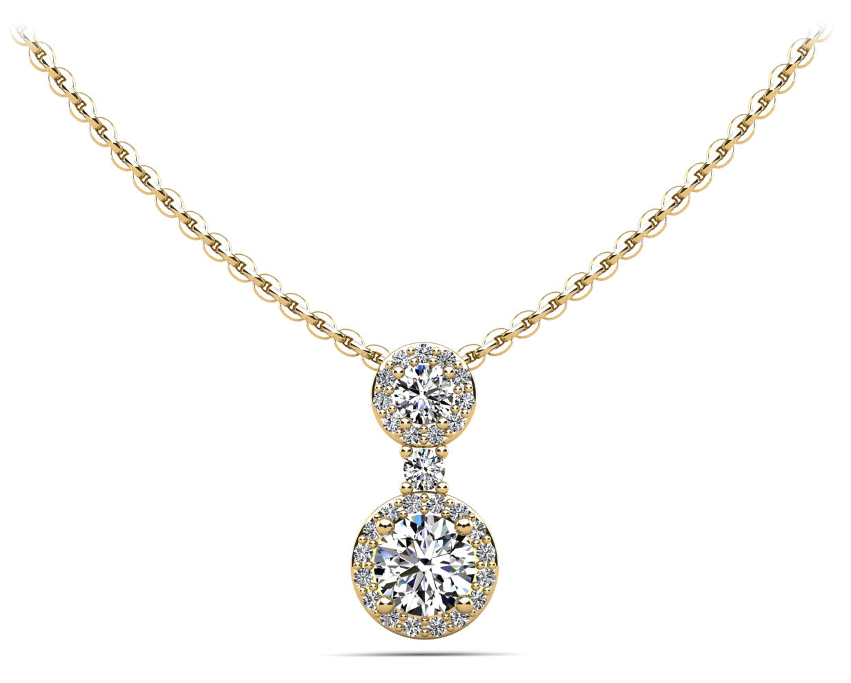 Stunning Double Halo Diamond Pendant