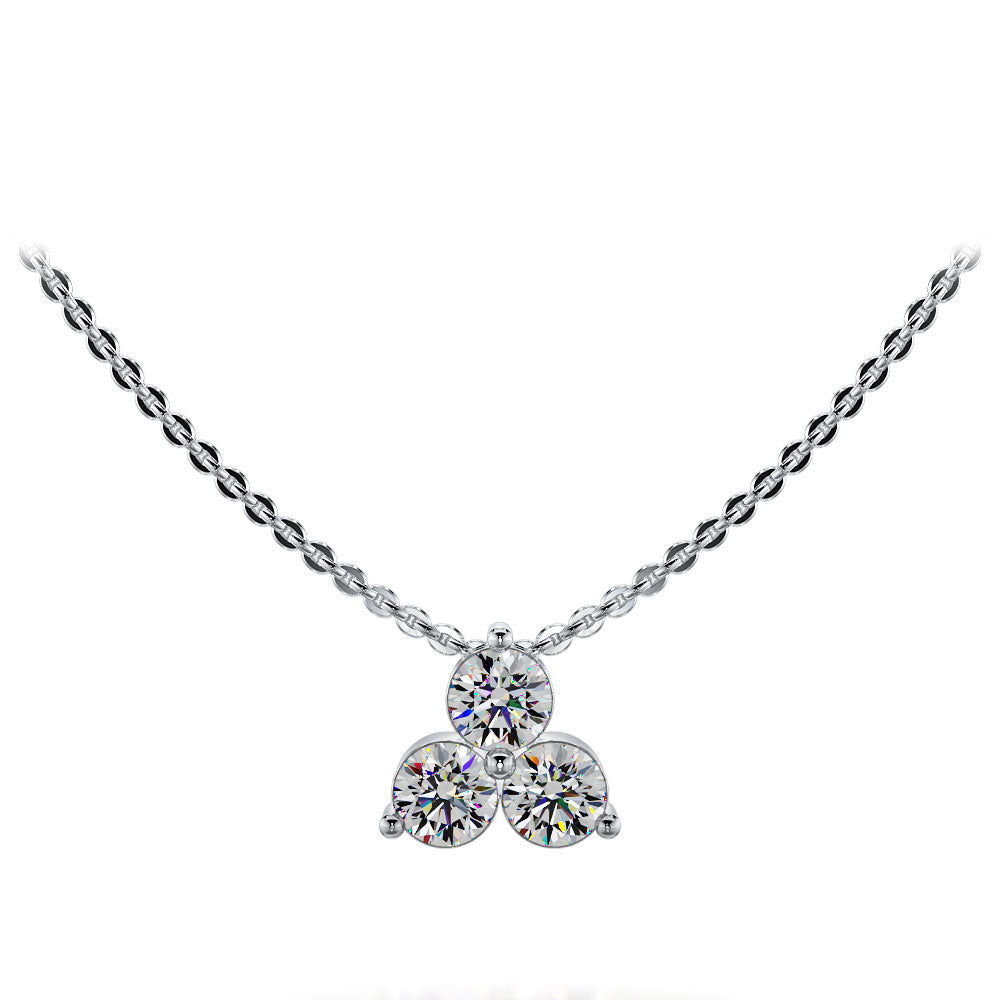 Elegant Diamond Pendant with Three Round Diamonds