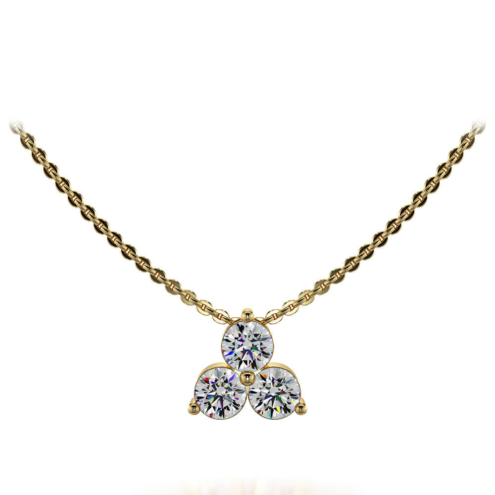 Elegant Diamond Pendant with Three Round Diamonds