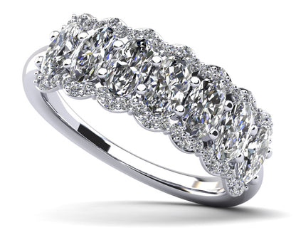 Seven Across Oval Diamond Anniversary Ring