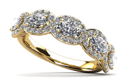 Oval Halo Diamond Anniversary Ring