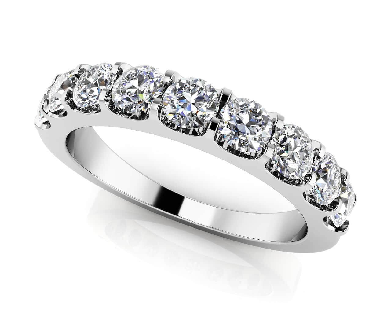 Shared Prong Diamond Anniversary Ring