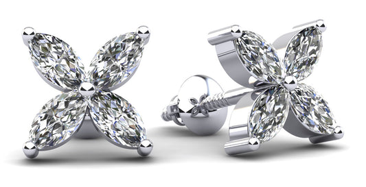 Marquise Shape Diamond Studs Earrings