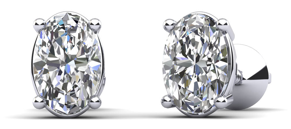 Oval Opulence Diamond Studs Earrings