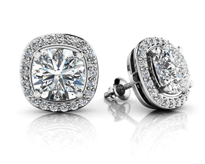 Ravishing Cushion Cut Diamond Studs