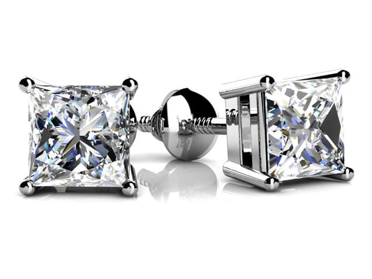 Princess Cut Diamond Studs Earrings