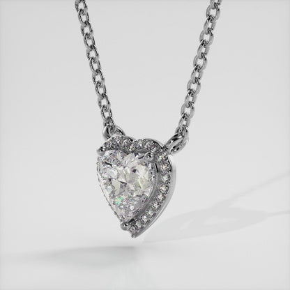 Perfect Heart Halo Diamond Pendant