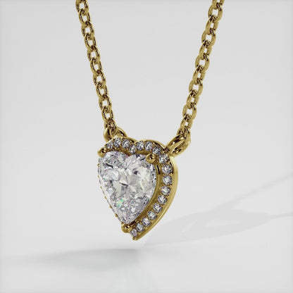 Perfect Heart Halo Diamond Pendant