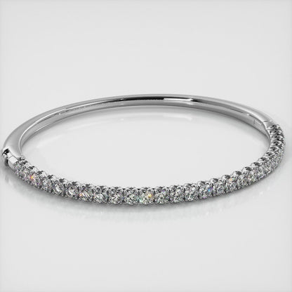 Tulip Edge Diamond Bangle Bracelet