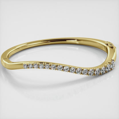 Curved Diamond Journey Bangle