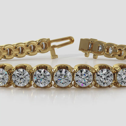 Royal Charm Diamond Tennis Bracelet with Crown Setting