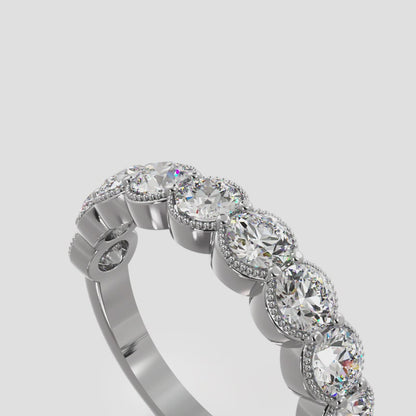 Round Milgrain Diamond Anniversary Ring