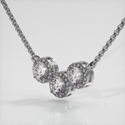 Triple V Shape Brilliance Diamond Necklace