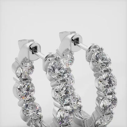 Luxury Inside Out Diamond Hoop Earrings