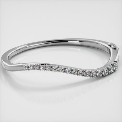 Curved Diamond Journey Bangle