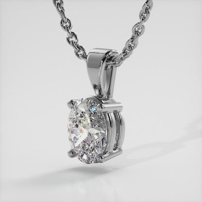 Oval Shaped Classic Diamond Pendant