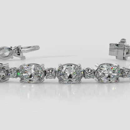 Ovals And Brilliant Rounds Diamond Bracelets