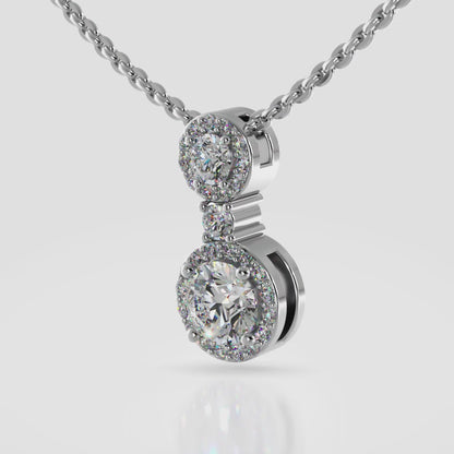 Stunning Double Halo Diamond Pendant