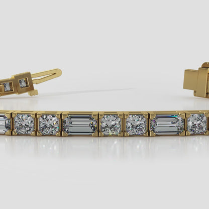 Double Princess And Baguette Diamond Bracelet