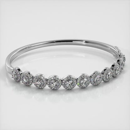 Divinely Dazzling Halo Bangle Bracelet