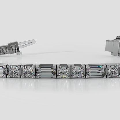 Double Princess And Baguette Diamond Bracelet