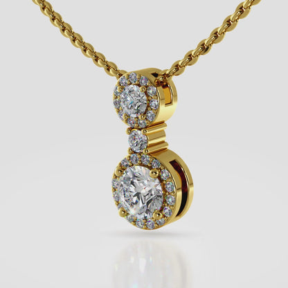 Stunning Double Halo Diamond Pendant