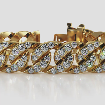 Overlapping Cuban Link Diamond Bracelet For Men