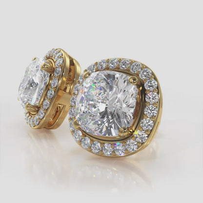 Ravishing Cushion Cut Diamond Studs