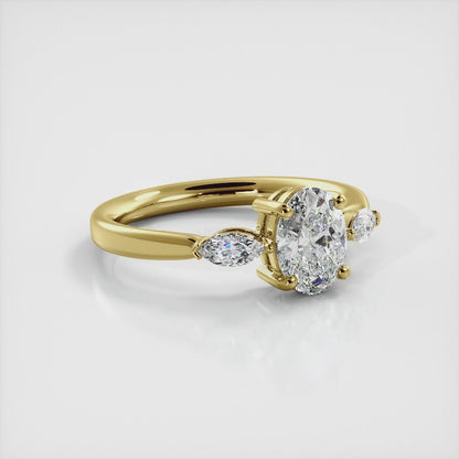 Three Stone Oval And Marquise Diamond Engagement Ring