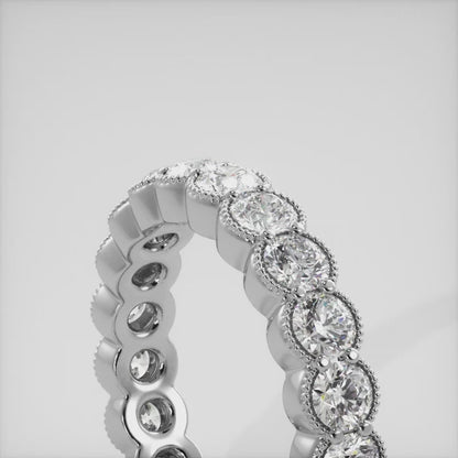 Milgrain Brilliant Cut Diamond Eternity Band