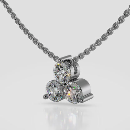 Elegant Diamond Pendant with Three Round Diamonds