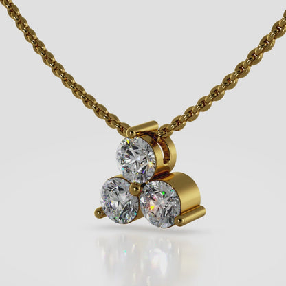 Elegant Diamond Pendant with Three Round Diamonds