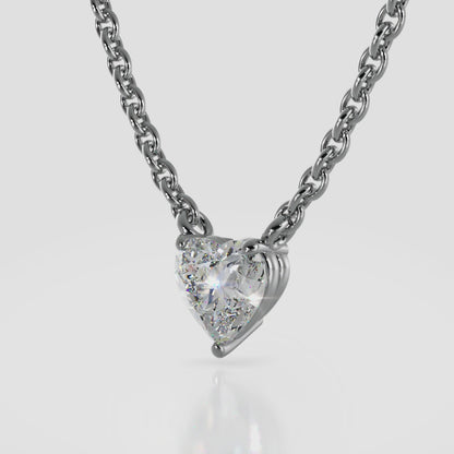 Solitaire Heart Diamond Pendant