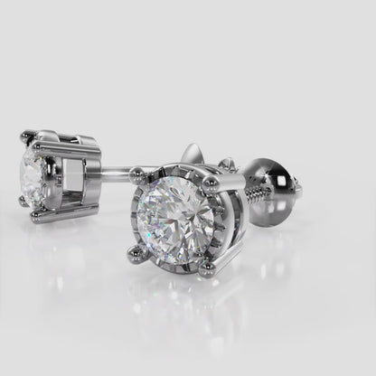 Diamond Crown Studs Earrings