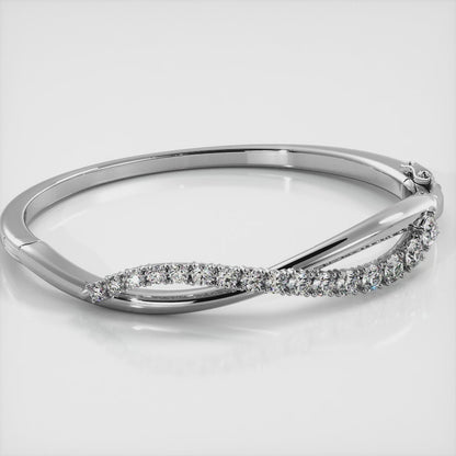 Curved Accent Diamond Journey Bangle