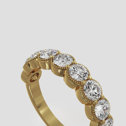 Round Milgrain Diamond Anniversary Ring