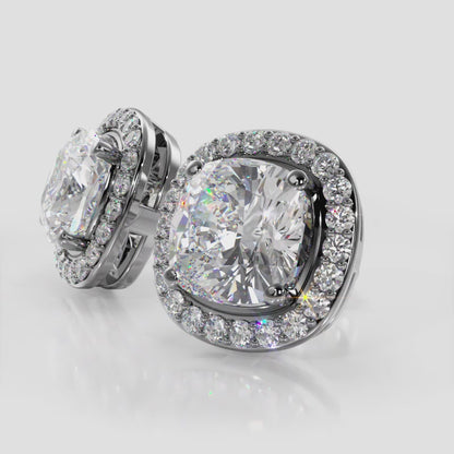 Ravishing Cushion Cut Diamond Studs