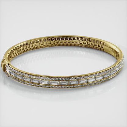 Dazzling Baguette And Round Diamond Bangle