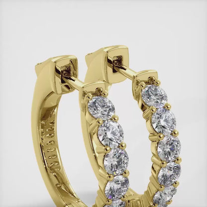 Elegant Diamond Hoop Earrings