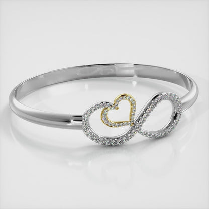 Infinite Love Diamond Heart Bangle Bracelet
