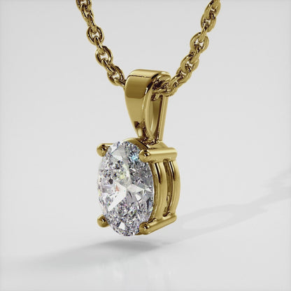 Oval Shaped Classic Diamond Pendant